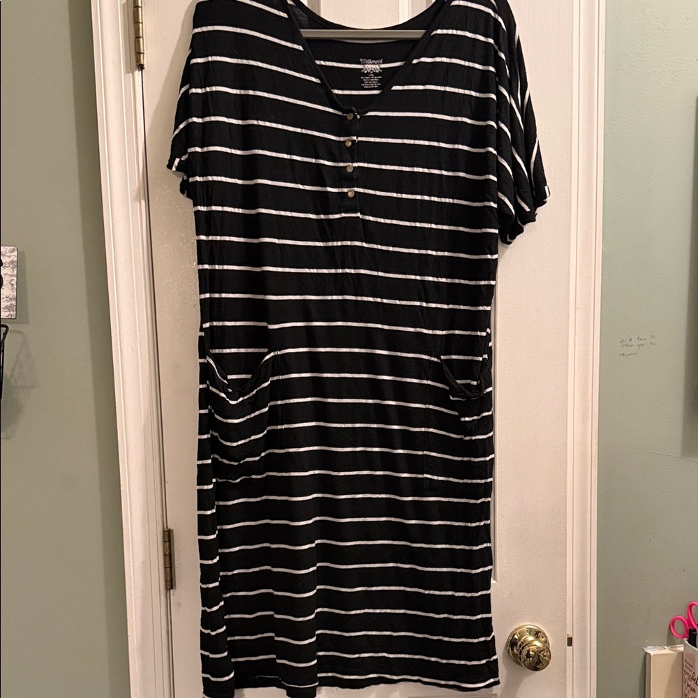 Black and White Striped Dress